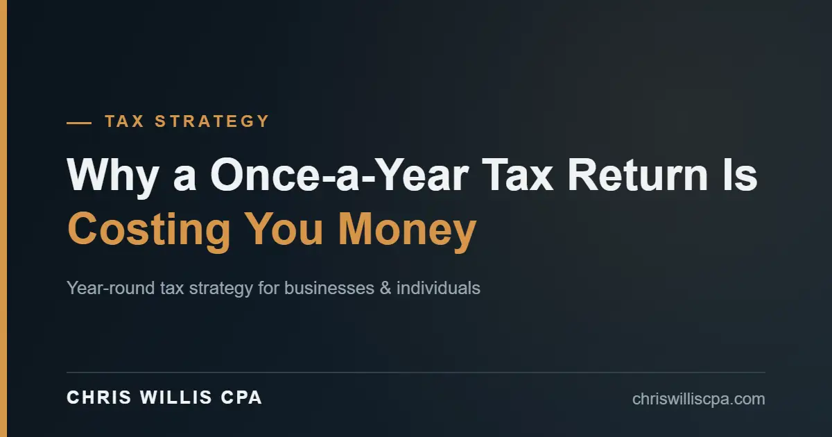 Why a once-a-year tax return is costing you money - Chris Willis CPA